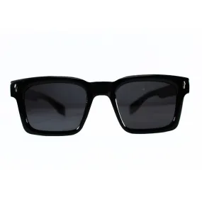 Jubleelens Rectangle Glossy Black Sunglasses - Black Polarized Make a Statement with These Classic and Stylish Shades