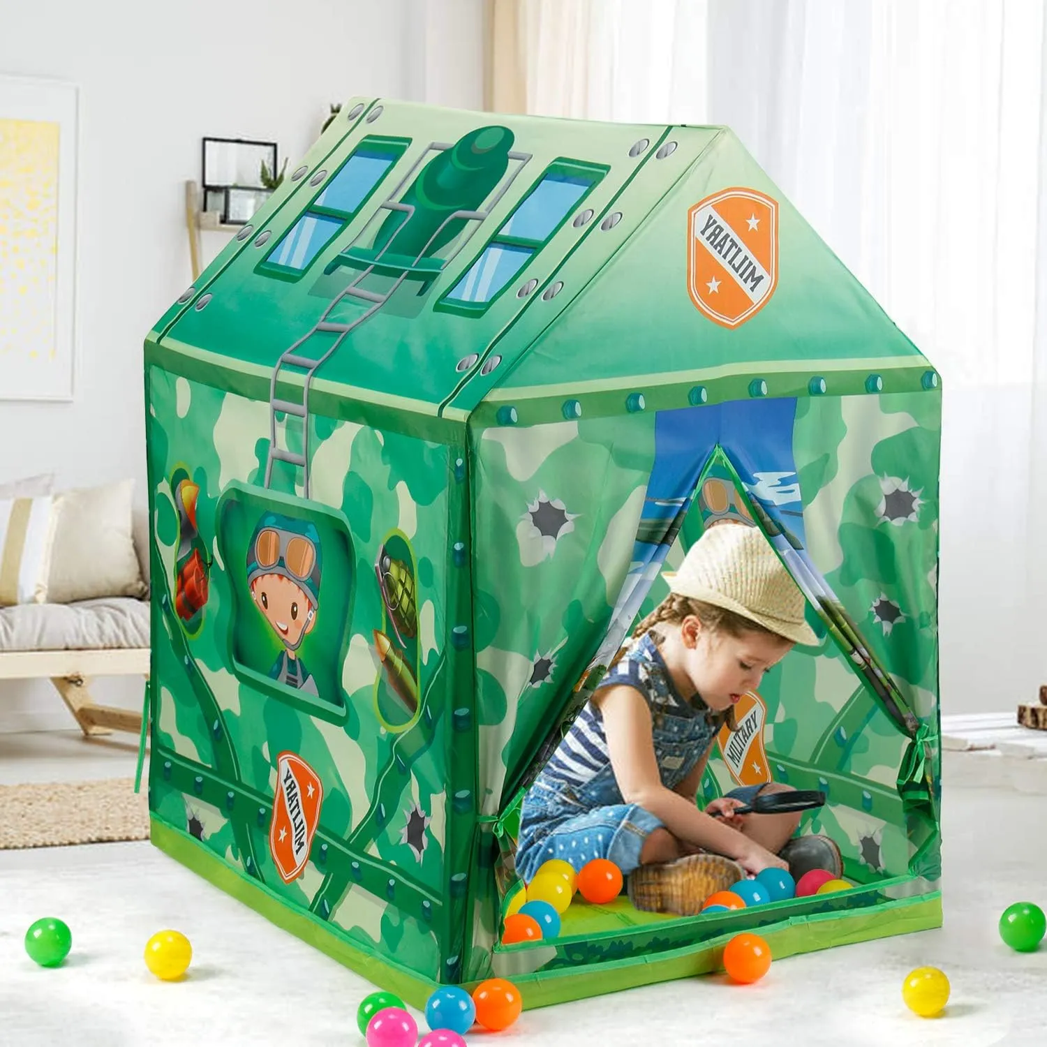 Kids Military Playhouse Tent