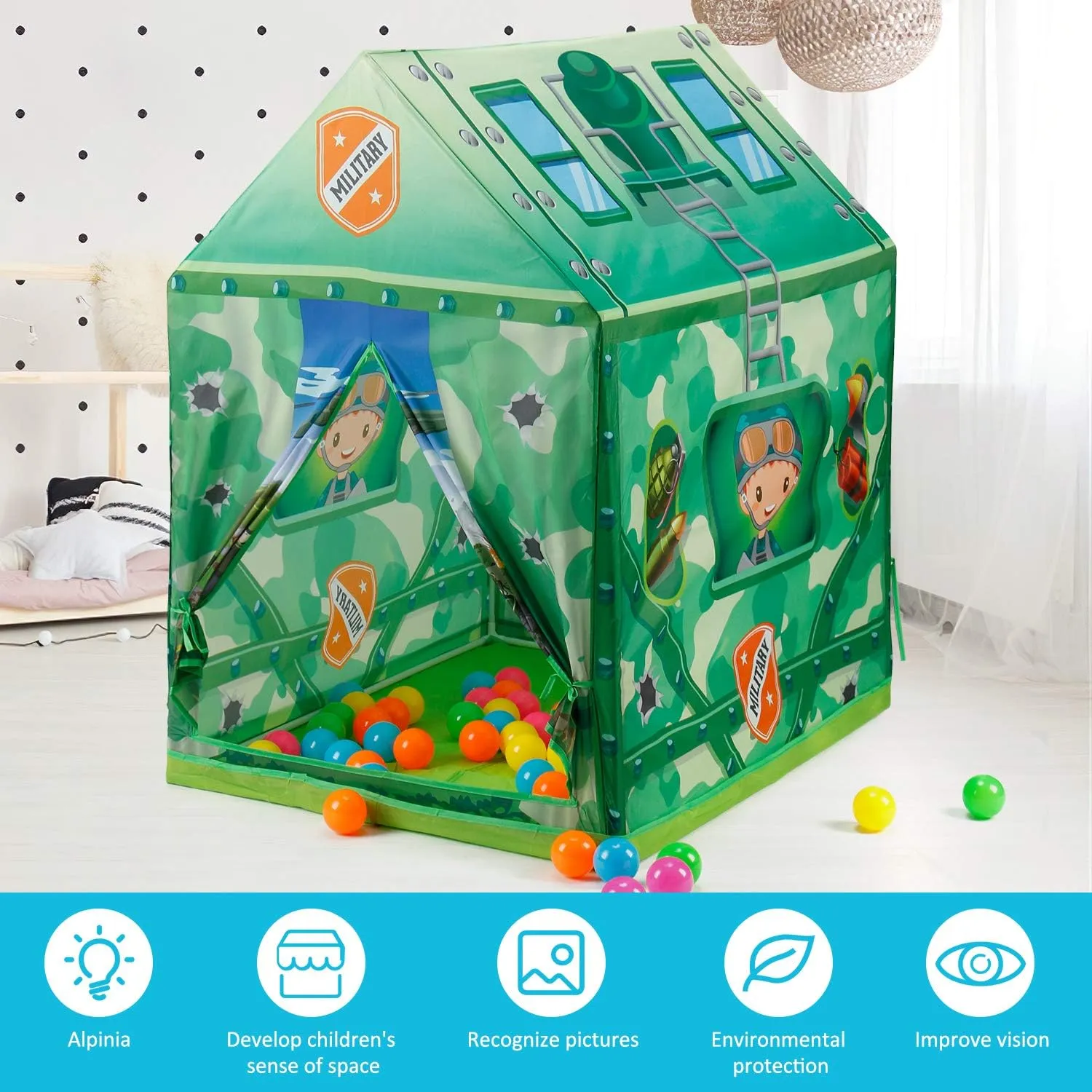 Kids Military Playhouse Tent