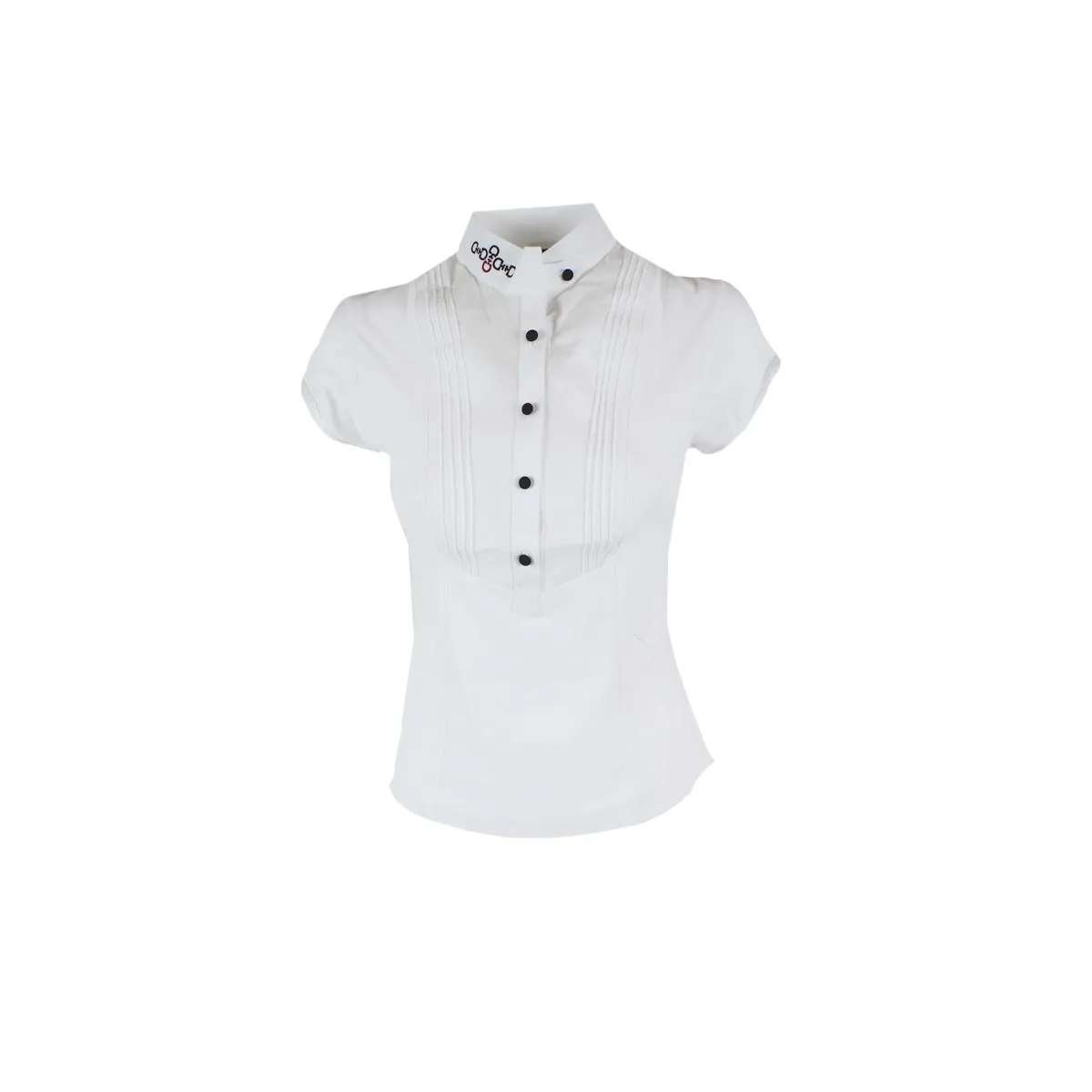 LADIES SHOW SHIRT BY CAVALLERIA TOSCANA, SHORT SLEEVES White
