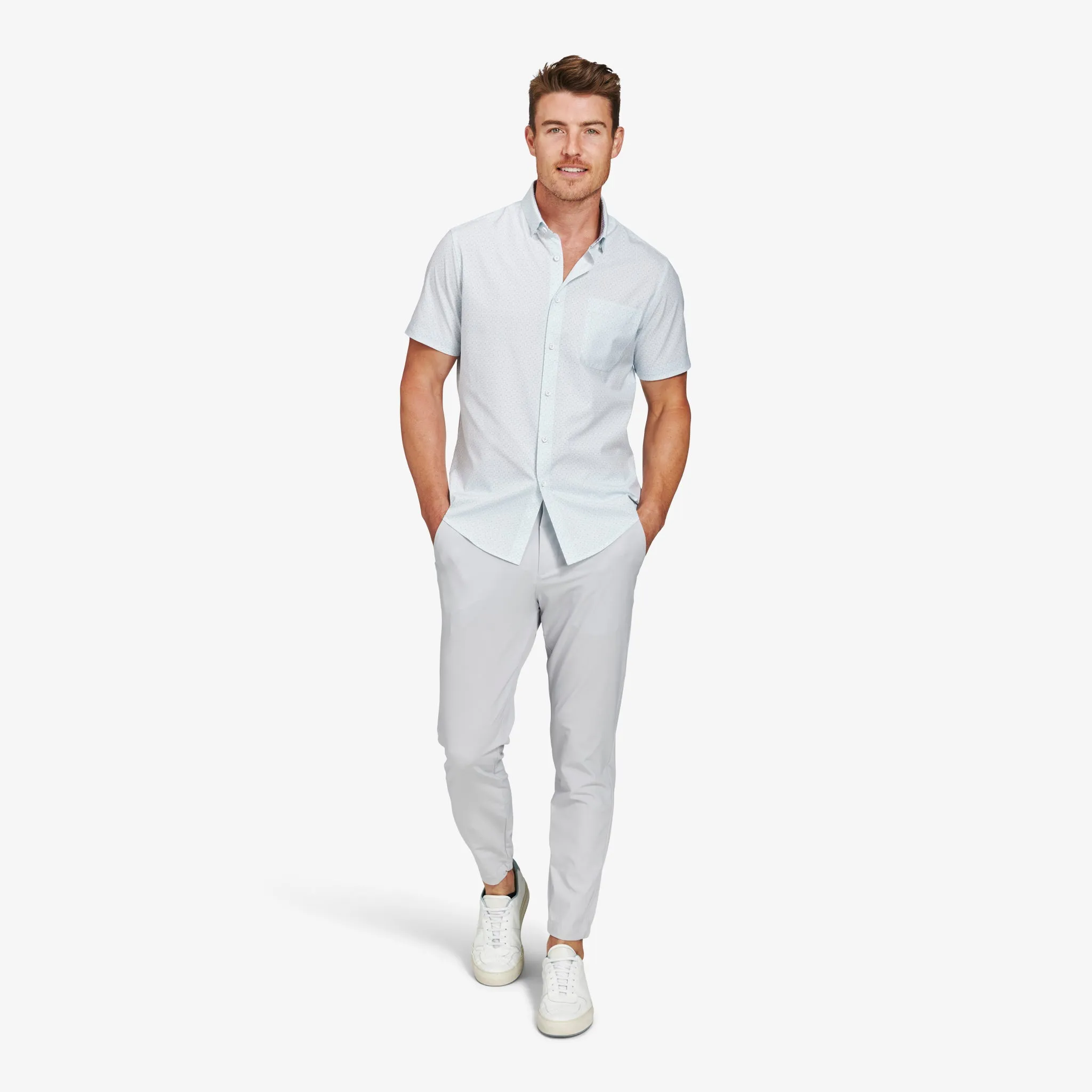 Light Blue Square Geo Print