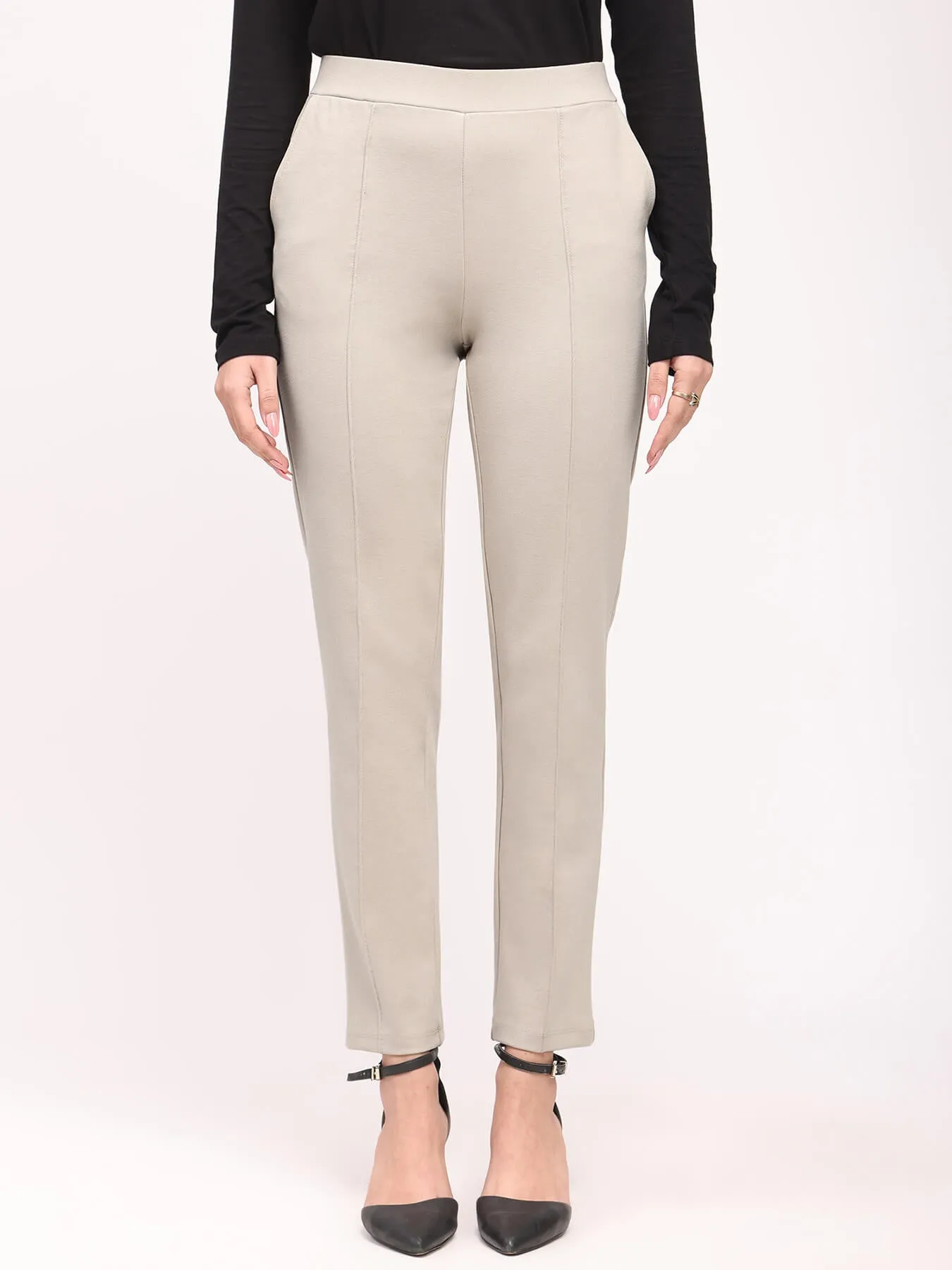 LivIn Straight Fit Pants - Ecru