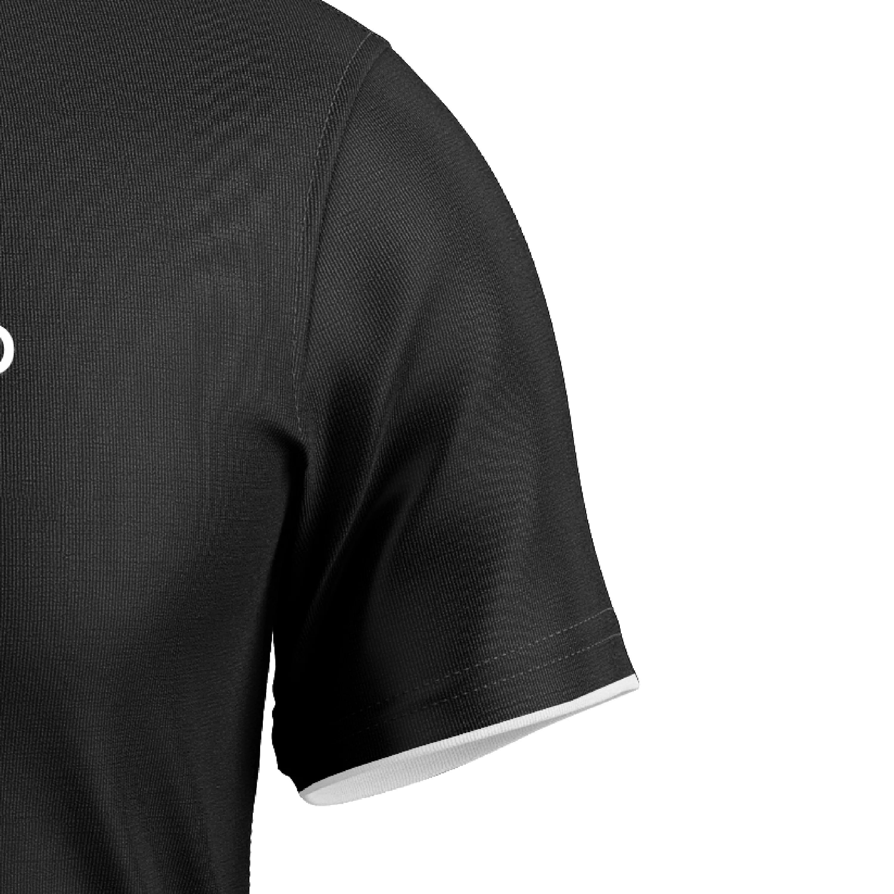 Men's Premium Black Cotton T-Shirt Short Sleeve with White Contrast Stripe