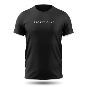 Men's Premium Black Cotton T-Shirt Short Sleeve with White Contrast Stripe