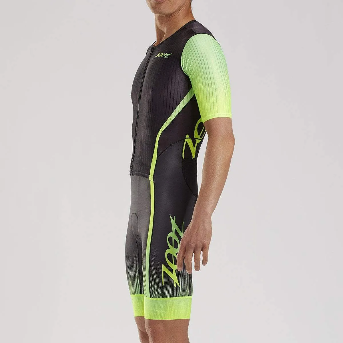 Mens Ultra Triathlon Aero Full Zip Racesuit - Yellow Fade