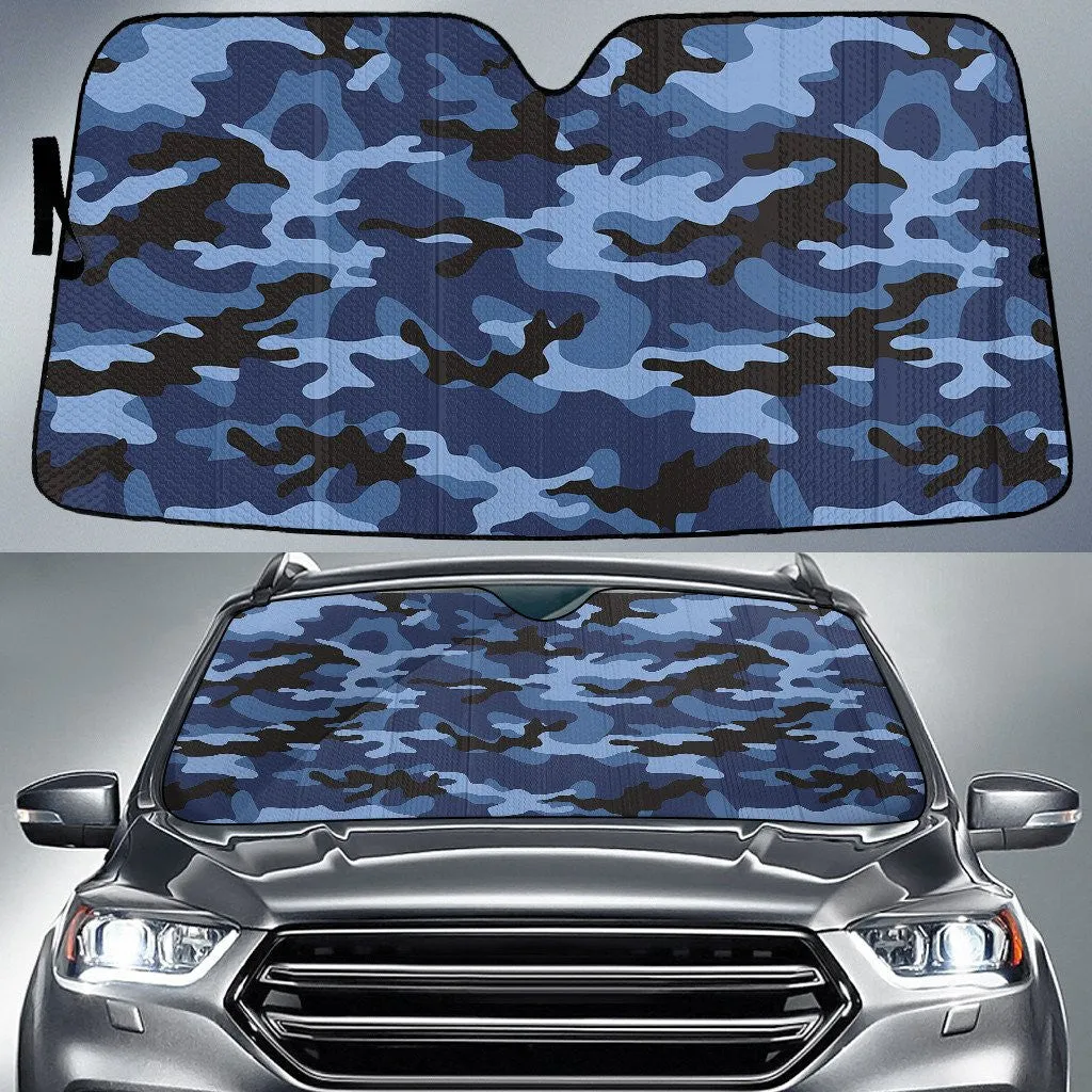 Military Leaf Dark Blue Camo Pattern Printed Car Sun Shades Cover Auto Windshield Coolspod