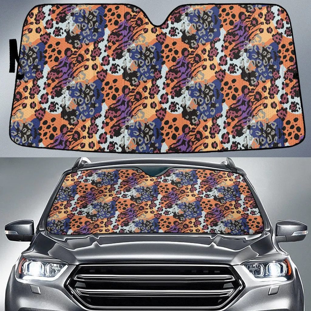 Mixture Of Zebra And Leopard Skin Texture Purple Car Sun Shades Cover Auto Windshield Coolspod