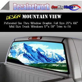 Mountain scene Window Graphic Perforated rear window film truck Suv glass