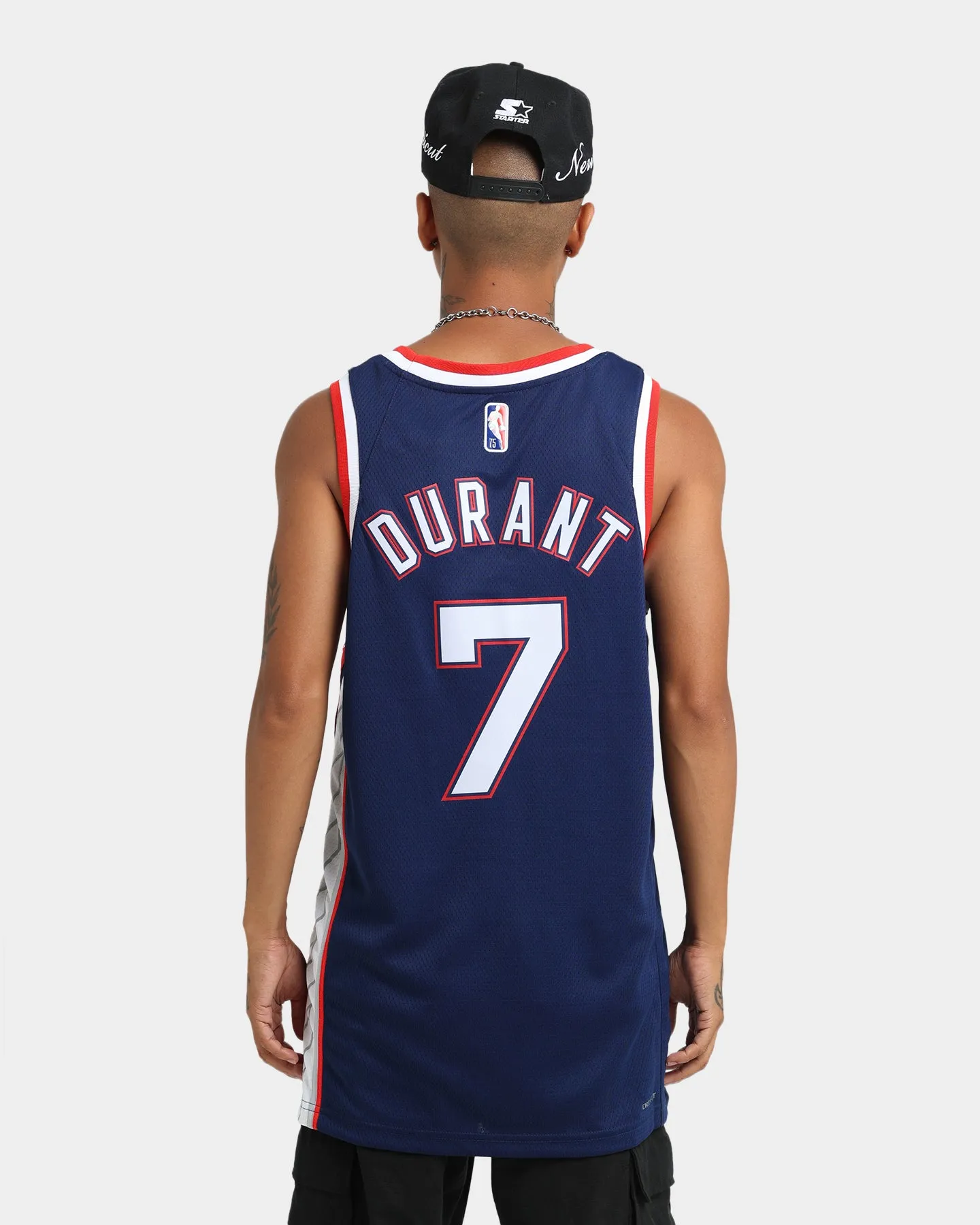 Nike Brooklyn Nets Kevin Durant #7 Mixtape Swingman Jersey Blue Void/White