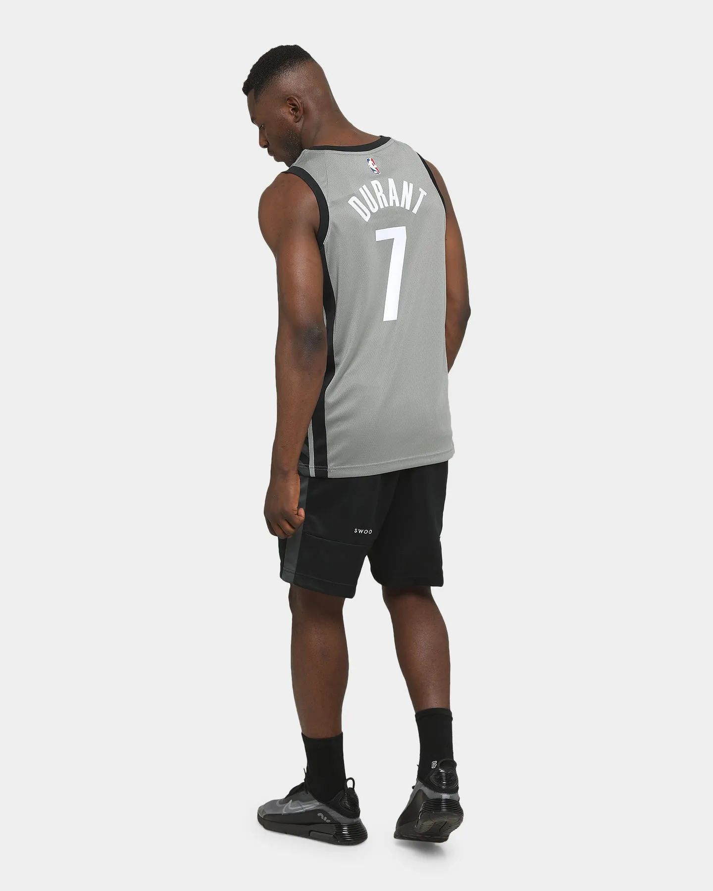 Nike Kevin Durant Brooklyn Nets #7 Statement Swingman Jersey Steel/Black