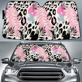 Pink Tone Acera Leaf Leopard Skin Texture Car Sun Shades Cover Auto Windshield Coolspod