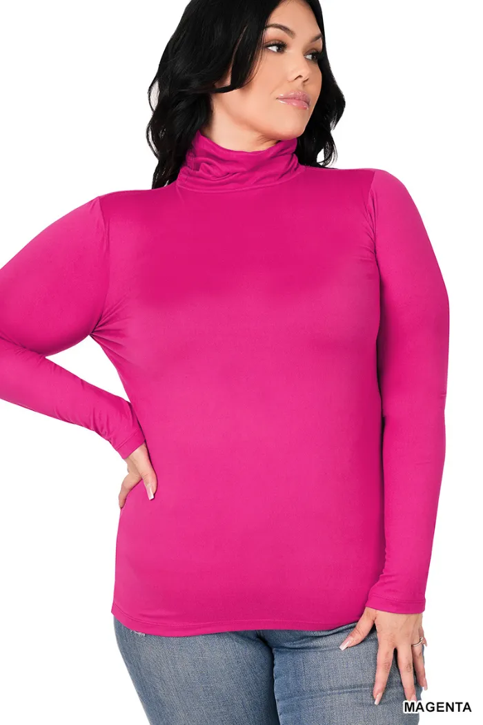 Plus Premium Microfiber Mock Neck