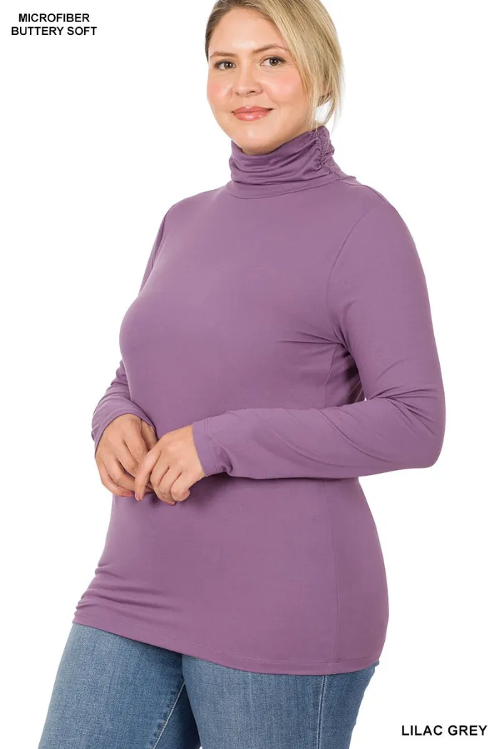 Plus Premium Microfiber Mock Neck