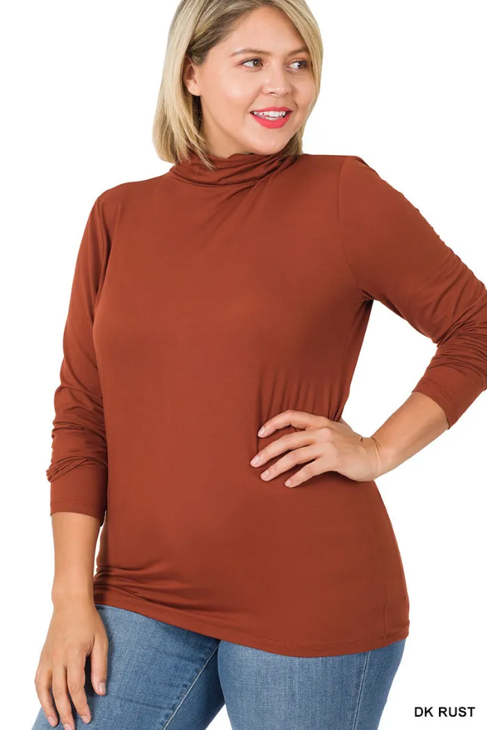 Plus Premium Microfiber Mock Neck