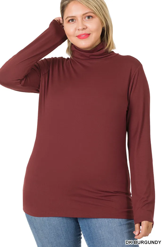 Plus Premium Microfiber Mock Neck