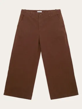 POSEY mid-rise wide slub yarn cropped pants - GOTS/Vegan - Tiramisu