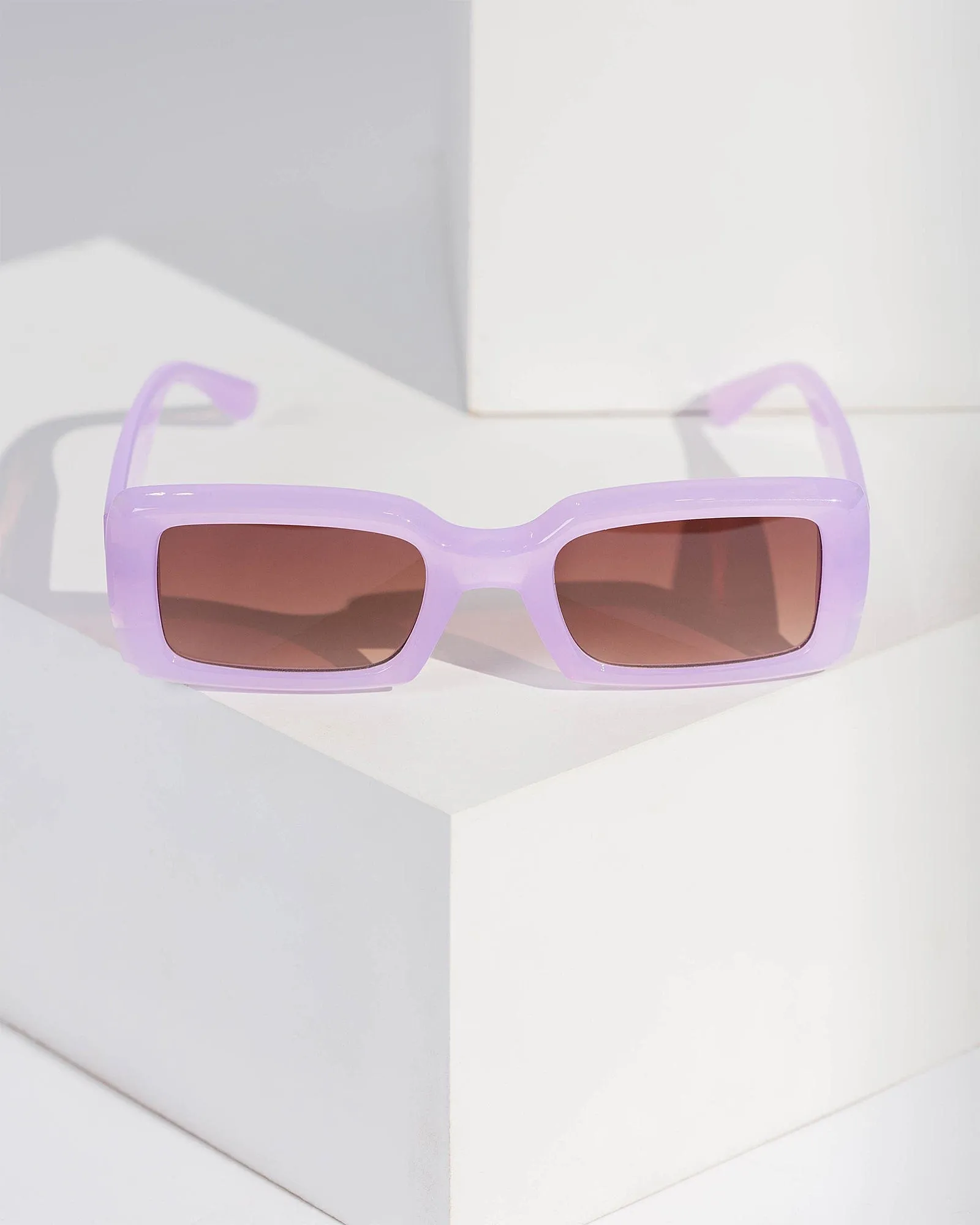 Purple Rectangle Coloured Sunglasses