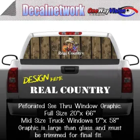 Real Country Window Graphic Perforated rear window film truck Suv glass