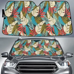 Red Canna Flower Tropical Leaf Summer Vibe Car Sun Shades Cover Auto Windshield Coolspod