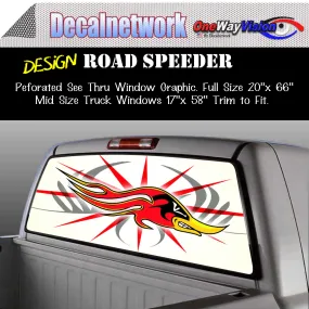 Road Runner Window Graphic Perforated rear window film truck Suv glass