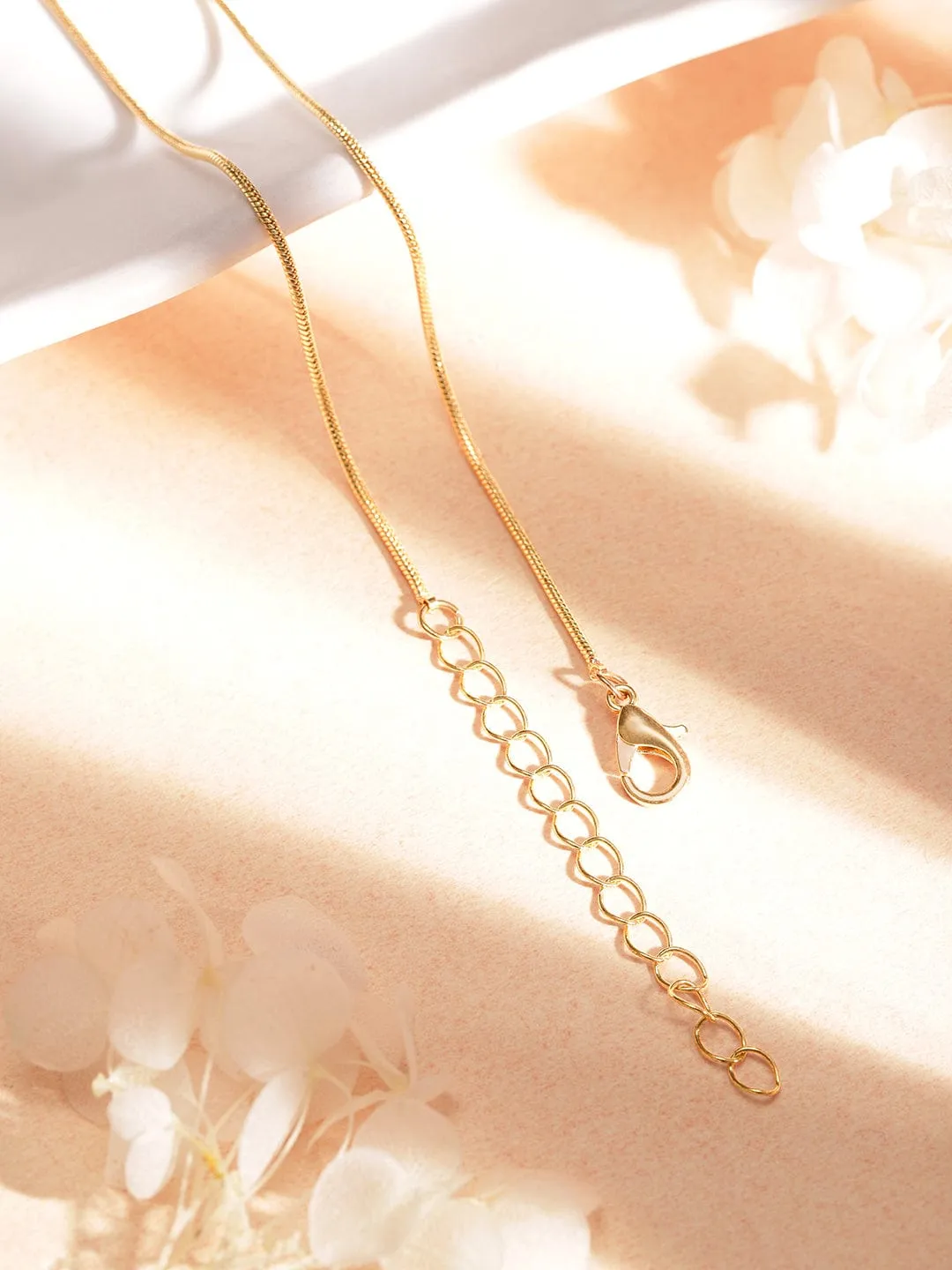 Rubans Voguish 18k Gold plated Stainless Steel Tarnish-Free Golden Fortitude Necklace