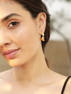 Rubans Voguish Gold-Plated Circular Half Hoop Earrings