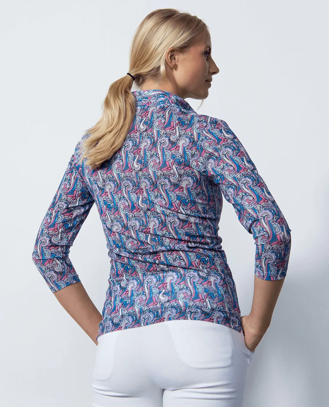 SIZE XS - DAILY SPORTS Hype Mesh 3/4 Sleeve Polo 039