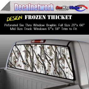 Snow camo Frozen Thicket Window Graphic Perforated rear window film truck Suv glass