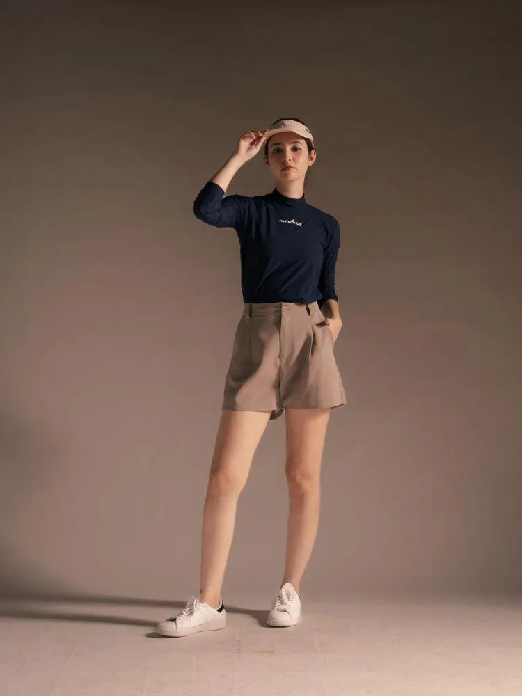 Softouch Long Sleeve Mock Neck Tee - Navy