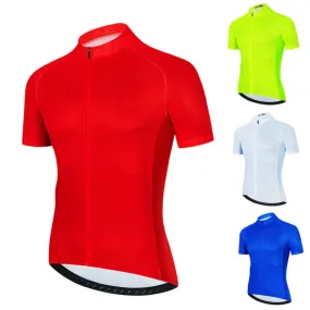 Solid Color Summer Men Short Sleeves Cycling Jersey Polyeste Clothing Quick Dry MTB Bicycle Mallot Ciclismo Shirts Bike Clothes