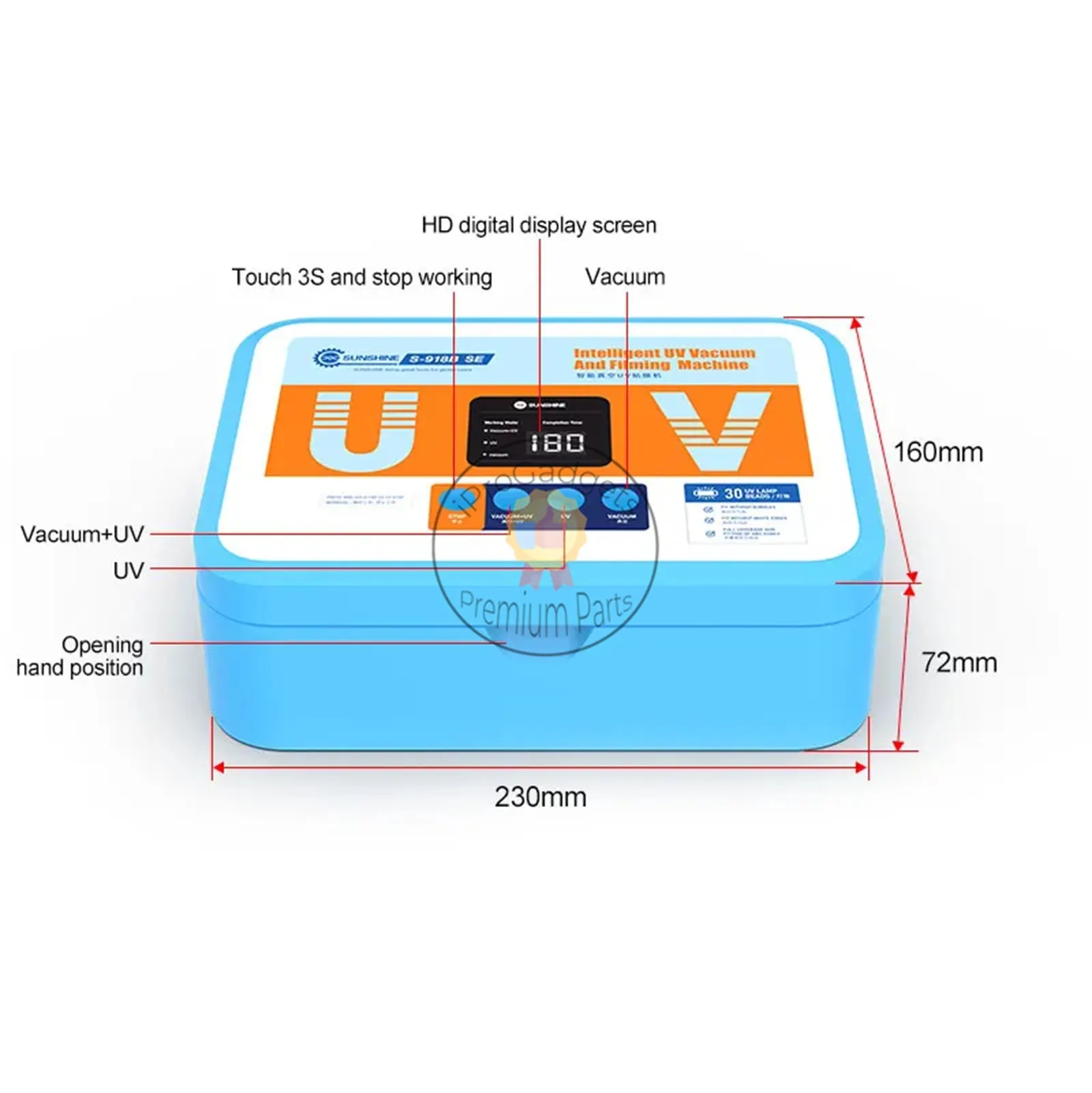 Sunshine S-918B SE Intelligent Vacuum UV Filming Machine UV Curing   Vacuum Holding Machine