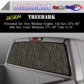 Tree Bark camo Window Graphic Perforated rear window film truck Suv glass
