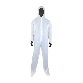 West Chester 3409/M PE Laminate Coverall with Elastic Wrist & Ankle with Attached Hood & Boot, 47 gsm