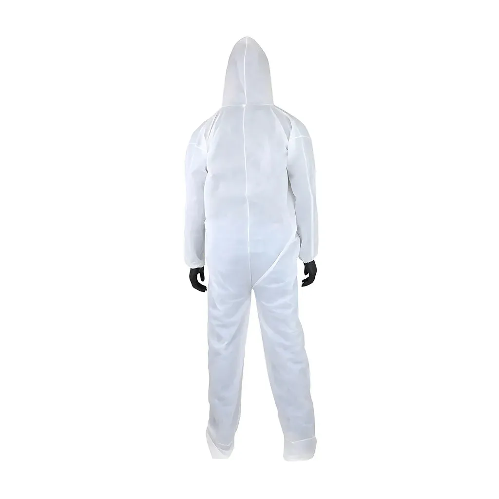 West Chester 3409/M PE Laminate Coverall with Elastic Wrist & Ankle with Attached Hood & Boot, 47 gsm