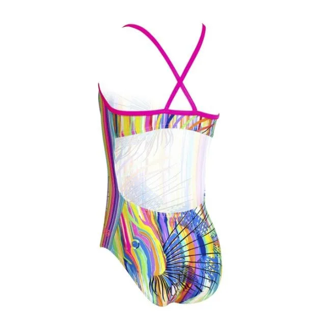 Zoggs Tropix Bella Crossback Kids-Girls Swim Monokini Multicolor 5060200
